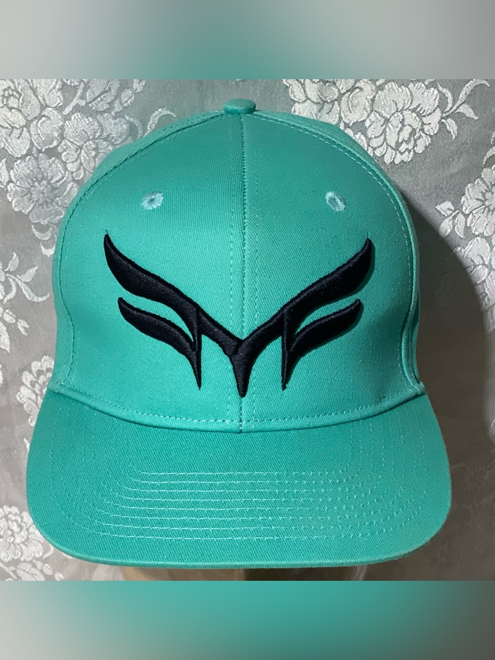 Double Portion Supply DP Snapback Hat Teal Black Logo Adjustable